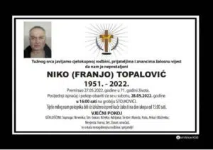 Preminuo Niko Topalović