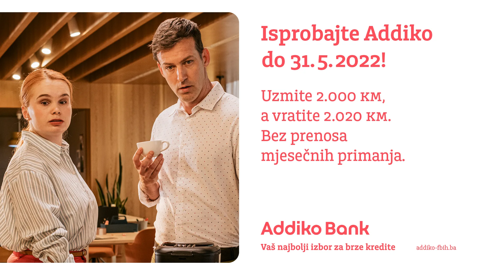 Netipična bankarska ponuda kredita – isprobajte Addiko uz kredit od 2.000 KM za koji se vraća ukupno 2.020 KM