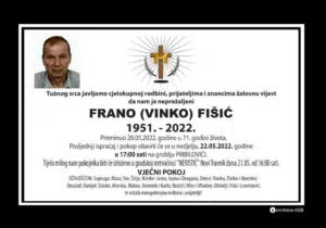 Preminuo Frano Fišić