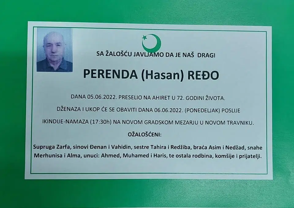Preminuo Ređo Perenda