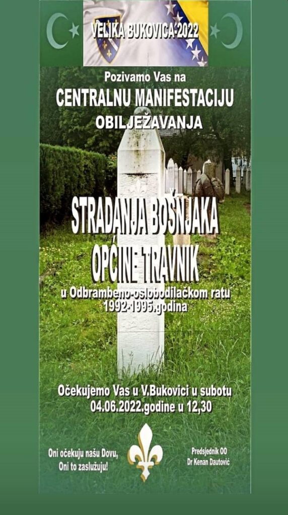 u subotu na velikoj bukovici obilježavanje godišnjice stradanja bošnjaka općine travnik