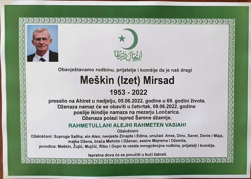 Preminuo Mirsad Meškin