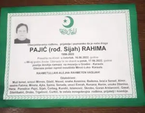 Preminula Rahima Pajić