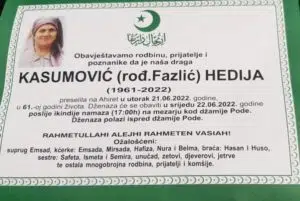 Preminula Kasumović Hedija