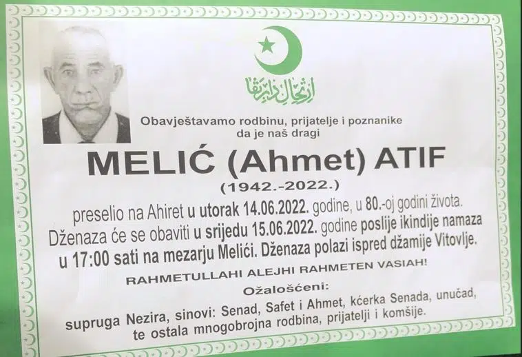 Preminuo Atif Melić
