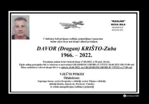 Preminuo Davor Krišto - Zuba