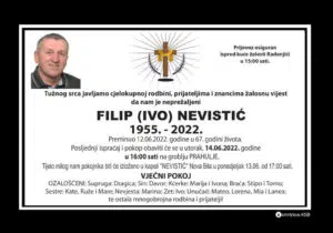 Preminuo Filip Nevistić