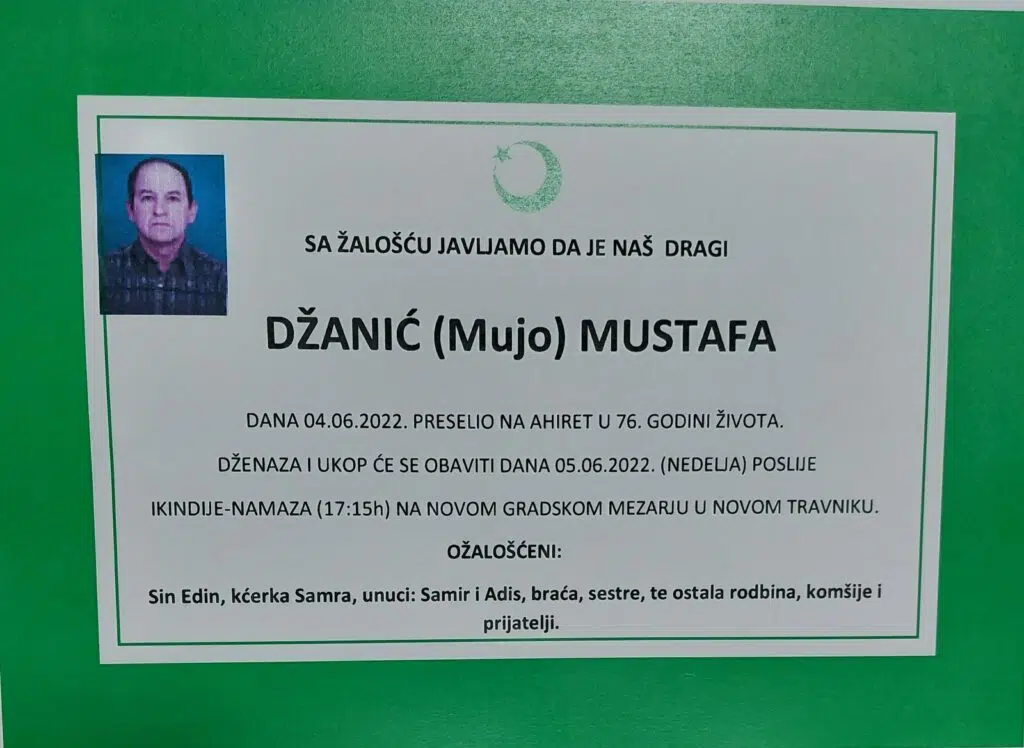 Preminuo je Mustafa Džanić