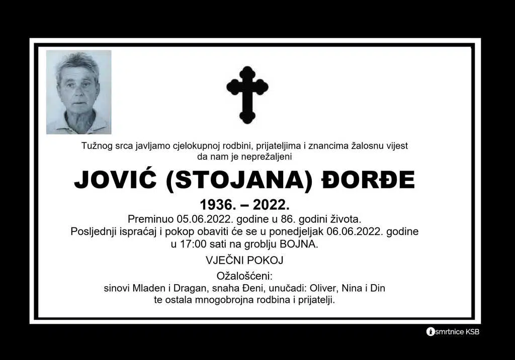 Preminuo Đorđe Jović