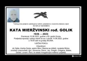 Preminula Kata Mieržvinski