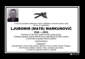 Preminuo Ljubomir Markunović