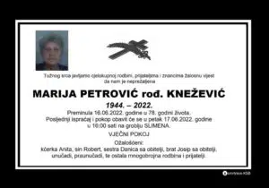 Preminula Marija Petrović