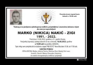 Preminuo Marko Nakić