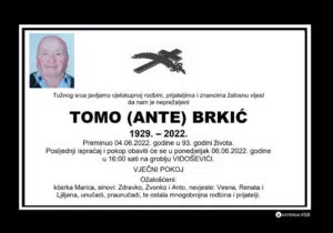 Preminuo Tomo Brkić