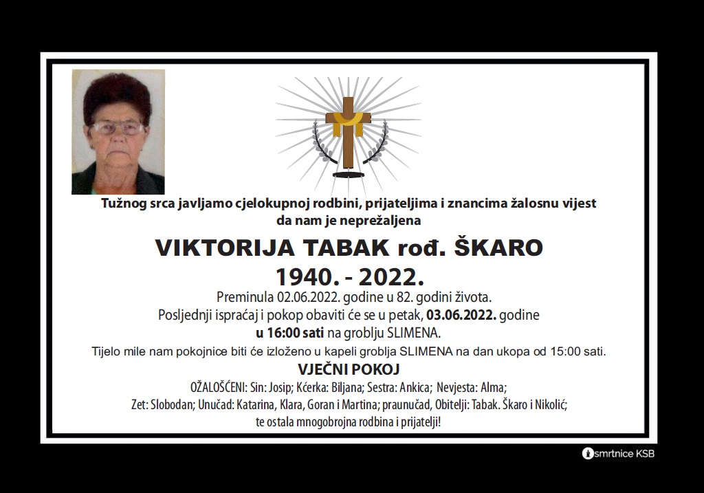 Preminula Viktorija Tabak