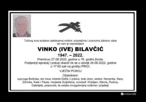 Preminuo Vinko Bilavčić