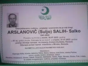Preminuo Salih Arslanovič