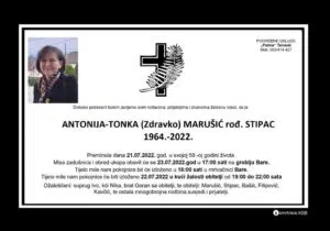 Preminula Antonija-Tonka Marušić