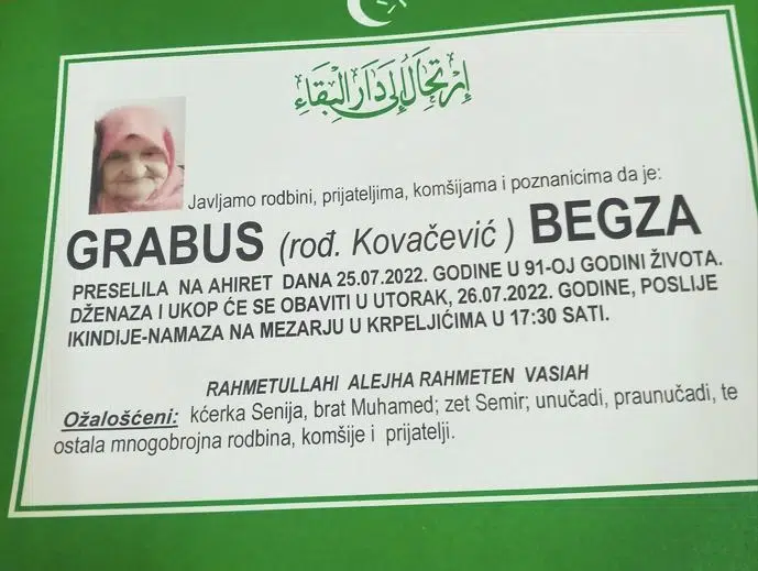 Preminula Begza Grabus