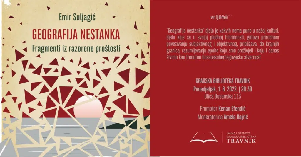 Promocija knjige „Geografija nestanka“ autora Emira Suljagića