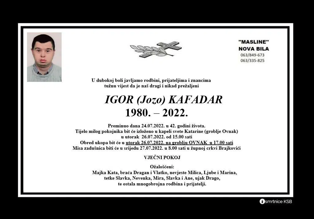 Preminuo Igor Kafadar