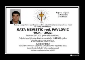 Preminula Kata Nevistić