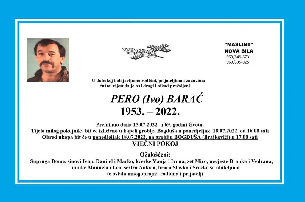 Preminuo Pero Barać