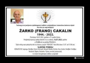Preminuo Žarko Cakalin