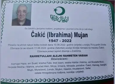 Preminuo Mujan Čakić