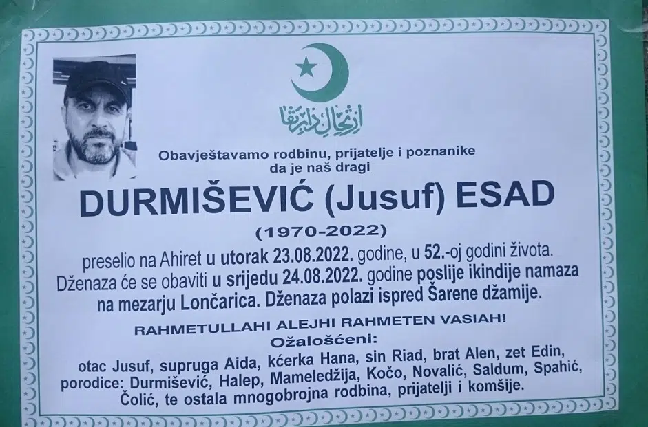 Preminuo je Esad Durmišević
