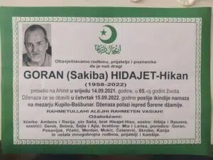 Preminuo Hidajet - Hikan Goran