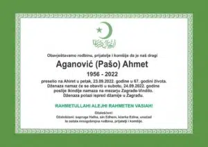 Preminuo Ahmet Aganović