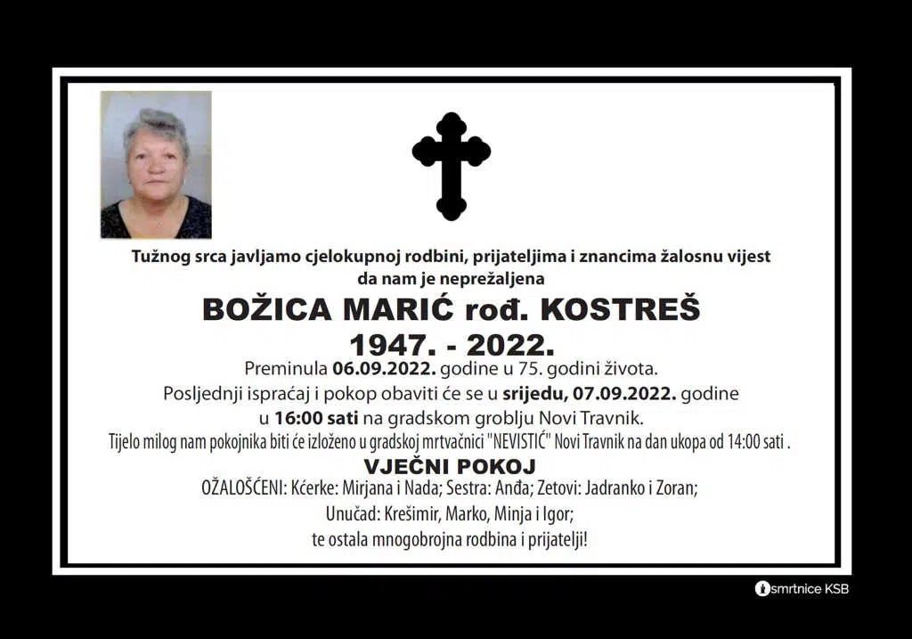 Preminula Božica Marić