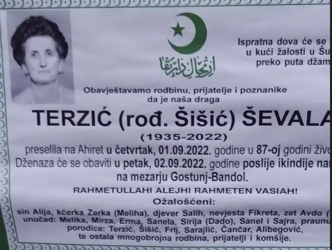 Preminula Ševala Terzić