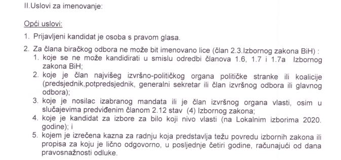 (foto) pročitajte detalje / općinska izborna komisija travnik raspisala ponovni javni oglas
