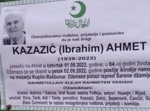 Preminuo Ahmet Kazazić