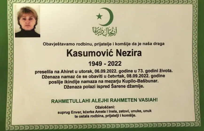 Preminula Nezira Kasumović