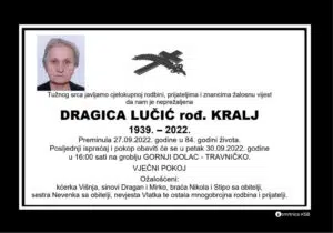 Preminula Dragica Lučić