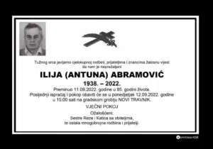 Preminuo Ilija Abramović