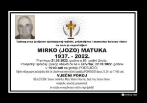 Preminuo Mirko Matuka