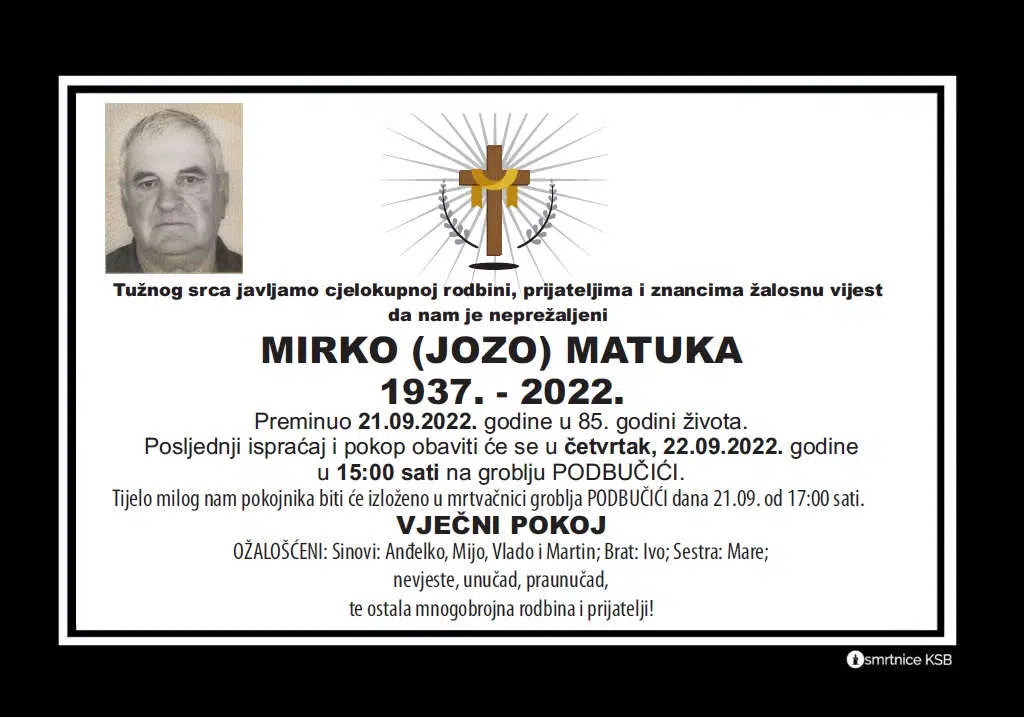 Preminuo Mirko Matuka
