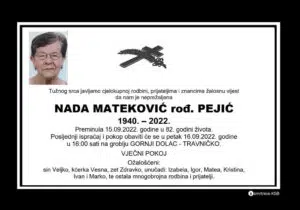 Preminula Nada Mateković