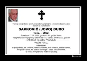 Preminuo Đuro Savković