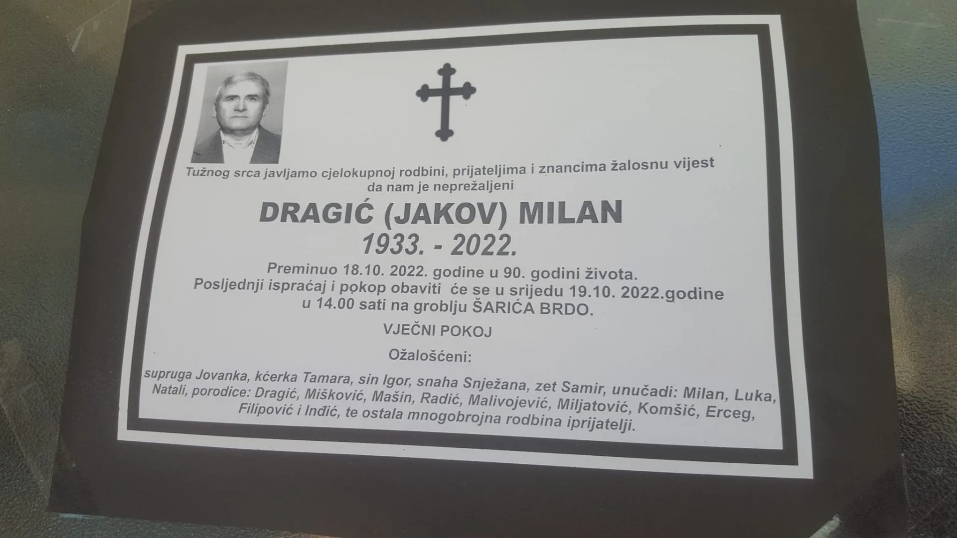 Preminuo Dragić Milan