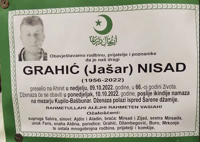 Preminuo Nisad Grahić