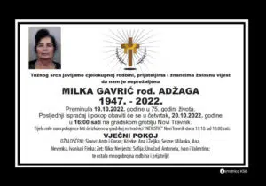 Preminula Milka Gavrić