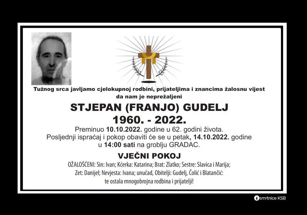 Preminuo Stjepan Gudelj
