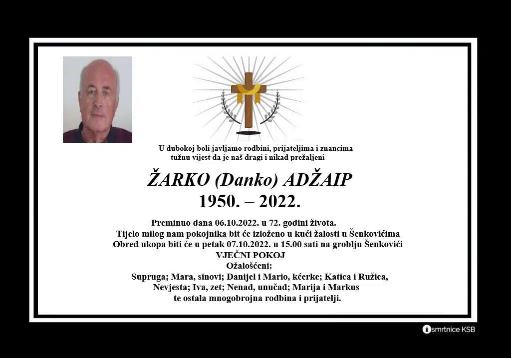 Preminuo Žarko Adžaip