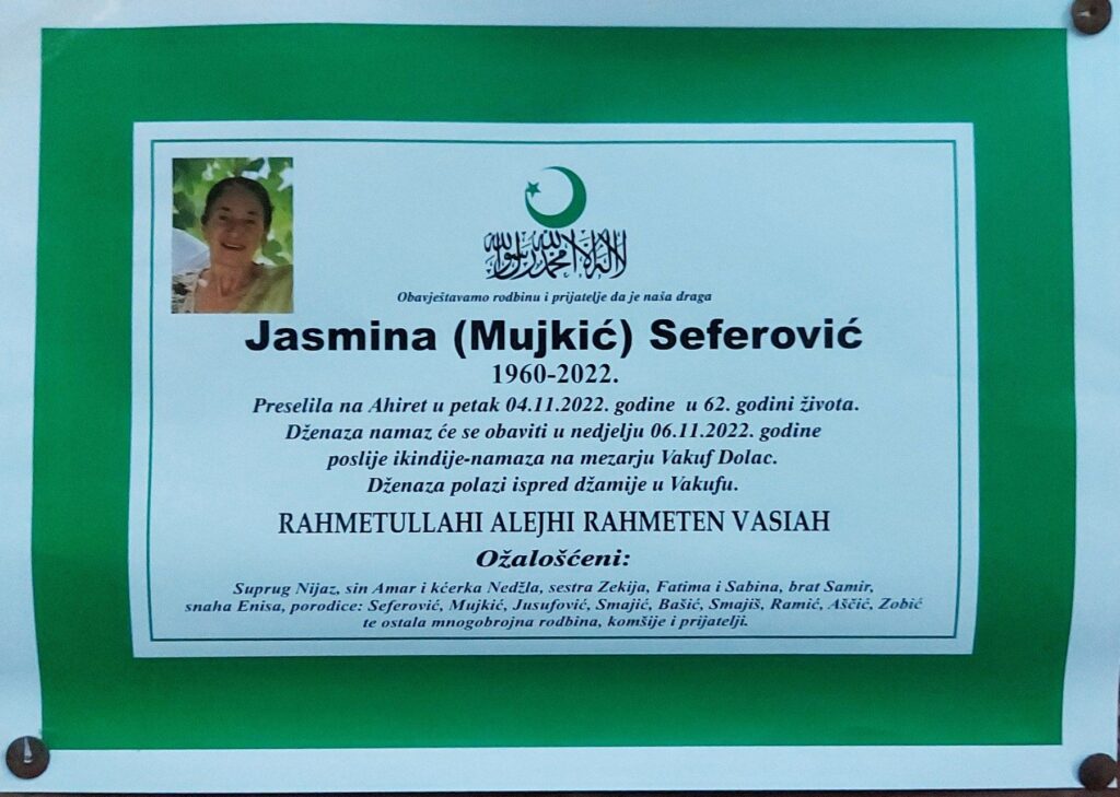 Preminula Jasmina Seferović