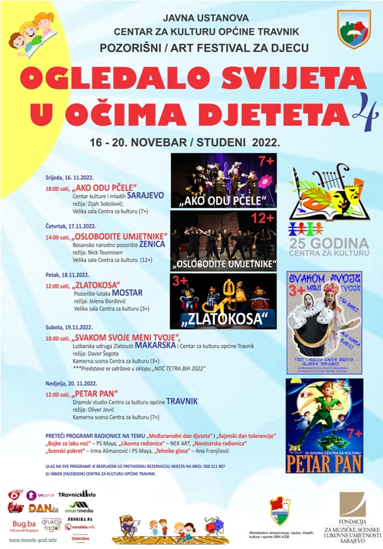 centar za kulturu općine travnik poklanja djeci pozorišni-art festival